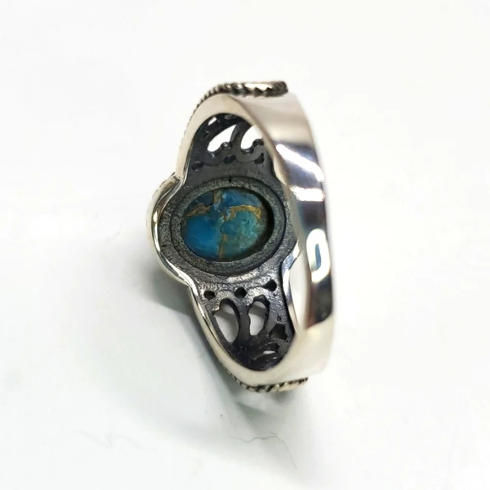 Artisan Crafted Mojave Blue Turquoise Sterling Silver 925 Ring Size 8 NWT